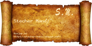 Stecher Manó névjegykártya